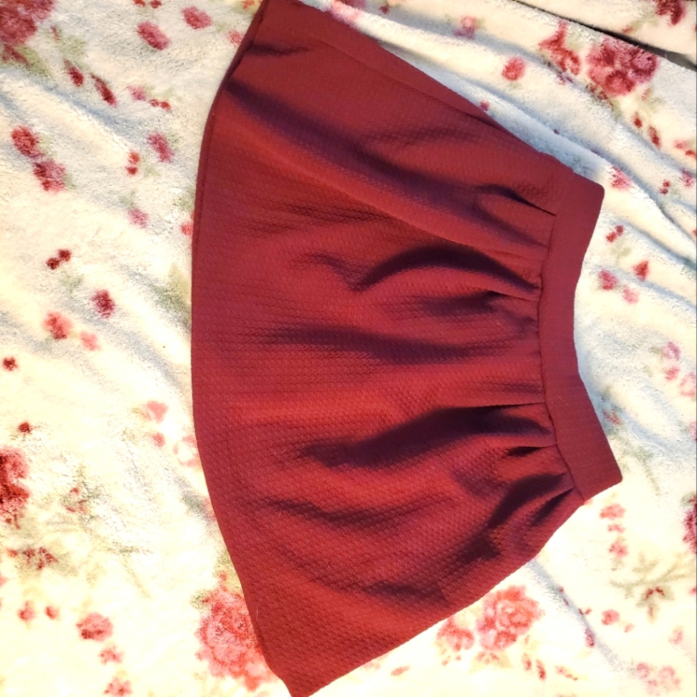 Maroon red skirt